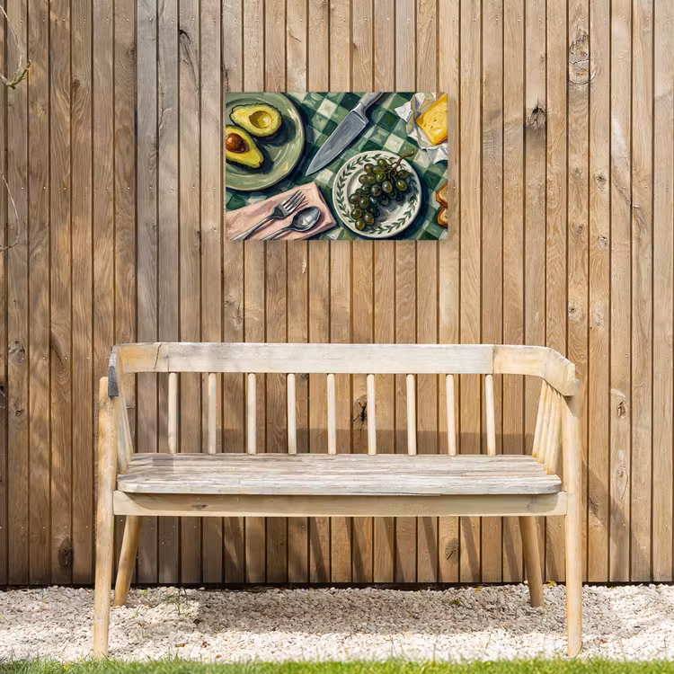 Eten - Ontbijt - Tafel - Modern - Groen Tuinposter op houten frame 2 cm dik klein -sfeer4