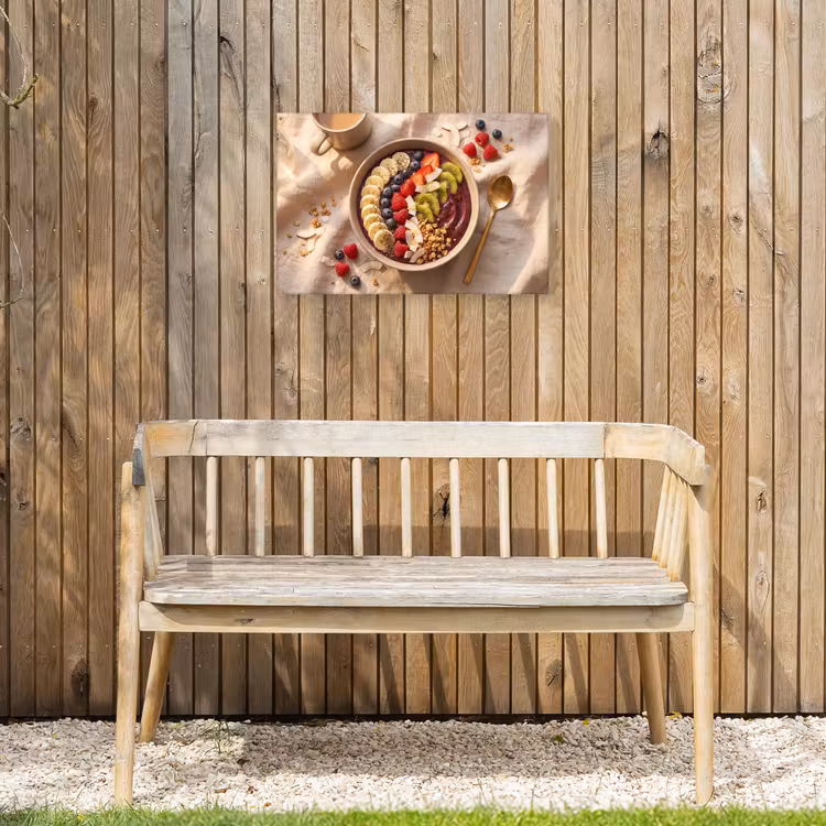 Eten - Ontbijtkom - Fruit - Gezond - Kleurrijk Tuinposter op houten frame 2 cm dik klein -sfeer4
