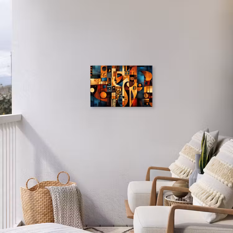 Figuren - Abstract - Symbolen Tuinposter op houten frame 2 cm dik klein -sfeer1