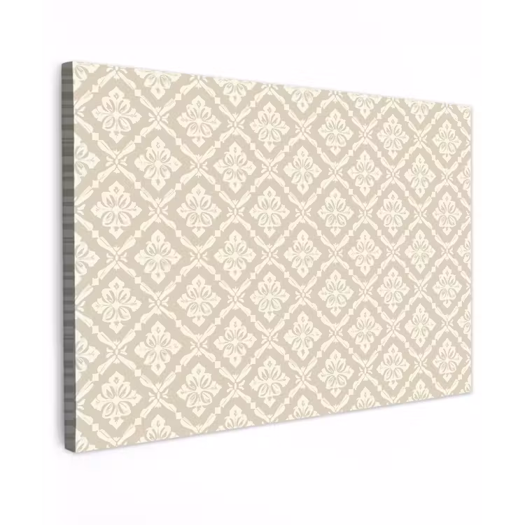 Floraal - Ornament - Beige Tuinposter op houten frame 2 cm dik klein 845 -3d