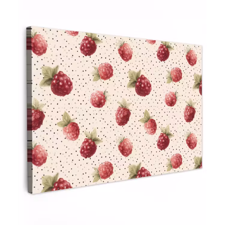 Framboos - Stippen - Rood Tuinposter op houten frame 2 cm dik klein 845 -3d