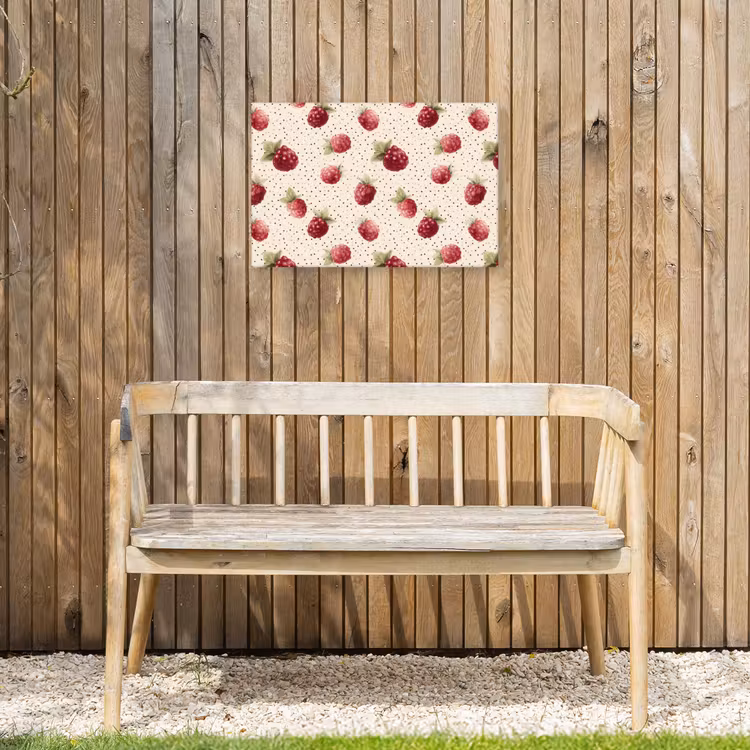 Framboos - Stippen - Rood Tuinposter op houten frame 2 cm dik klein 845 -sfeer4