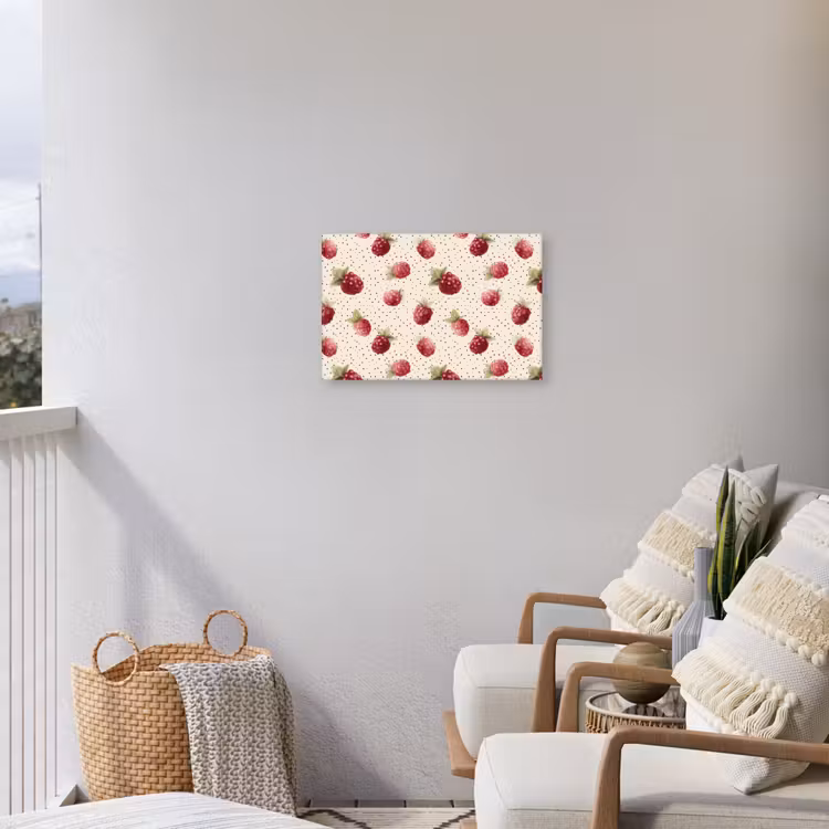 Framboos - Stippen - Rood Tuinposter op houten frame 2 cm dik klein 845 -sfeer1
