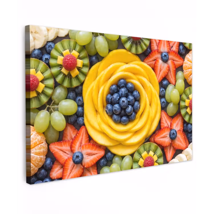 Fruit - Arrangement - Gezond - Kleurrijk - Eten Tuinposter op houten frame 2 cm dik klein -3d
