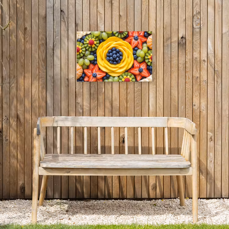 Fruit - Arrangement - Gezond - Kleurrijk - Eten Tuinposter op houten frame 2 cm dik klein -sfeer4