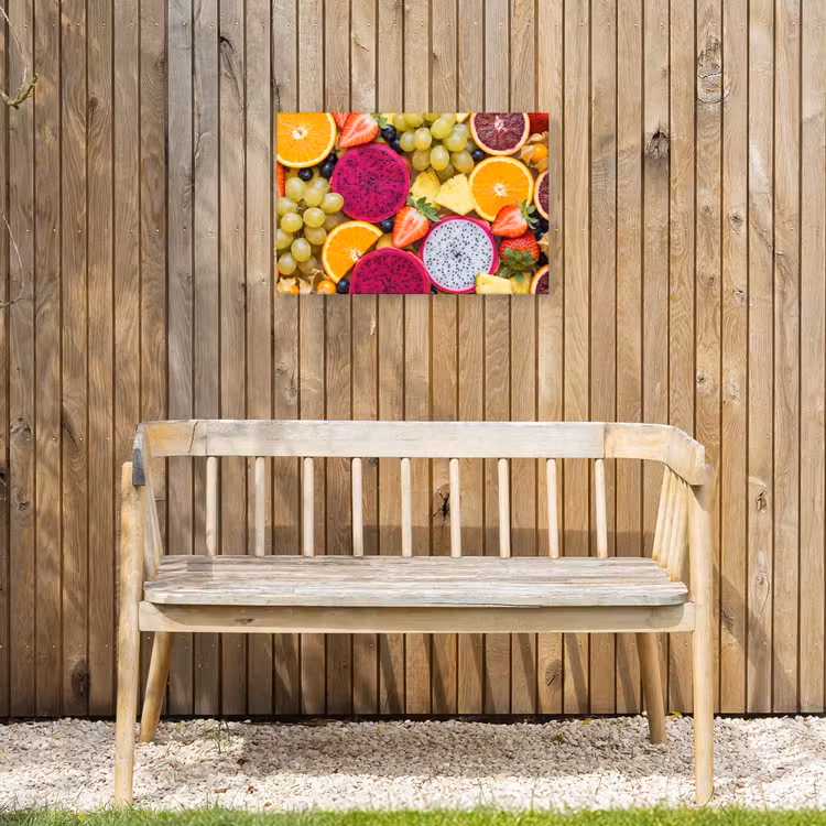Fruit - Assortiment - Kleurrijk - Gezondheid Tuinposter op houten frame 2 cm dik klein -sfeer4