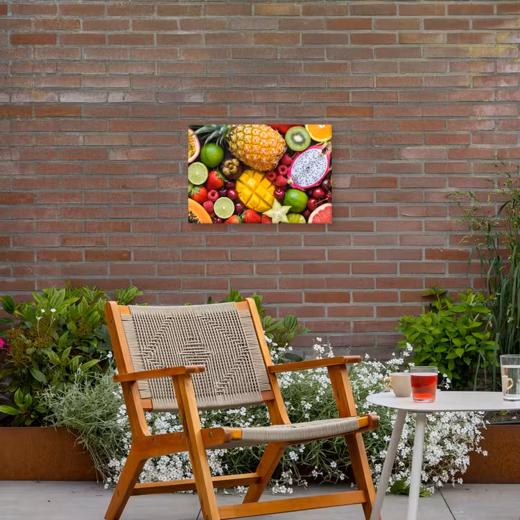 Fruit - Assortiment - Vers - Gezond - Kleurrijk Tuinposter op houten frame 2 cm dik klein -sfeer3