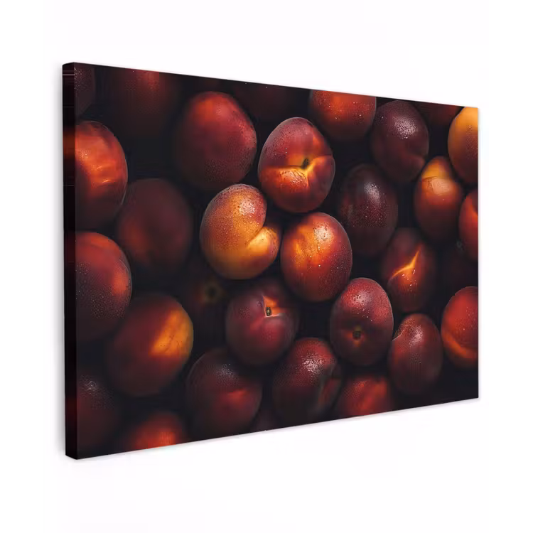Fruit - Close up - Nectarines Tuinposter op houten frame 2 cm dik klein -3d