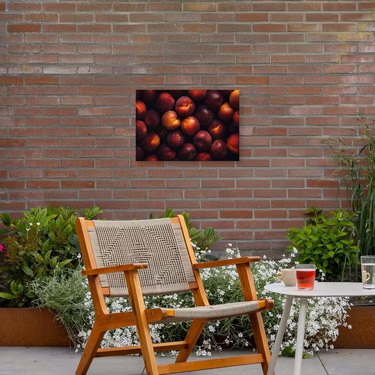 Fruit - Close up - Nectarines Tuinposter op houten frame 2 cm dik klein -sfeer3