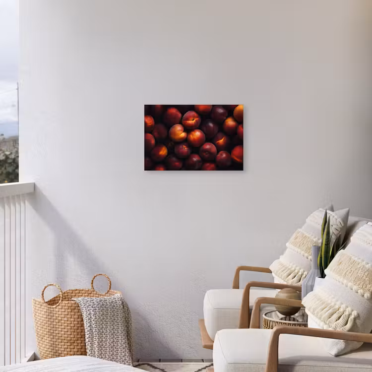 Fruit - Close up - Nectarines Tuinposter op houten frame 2 cm dik klein -sfeer1