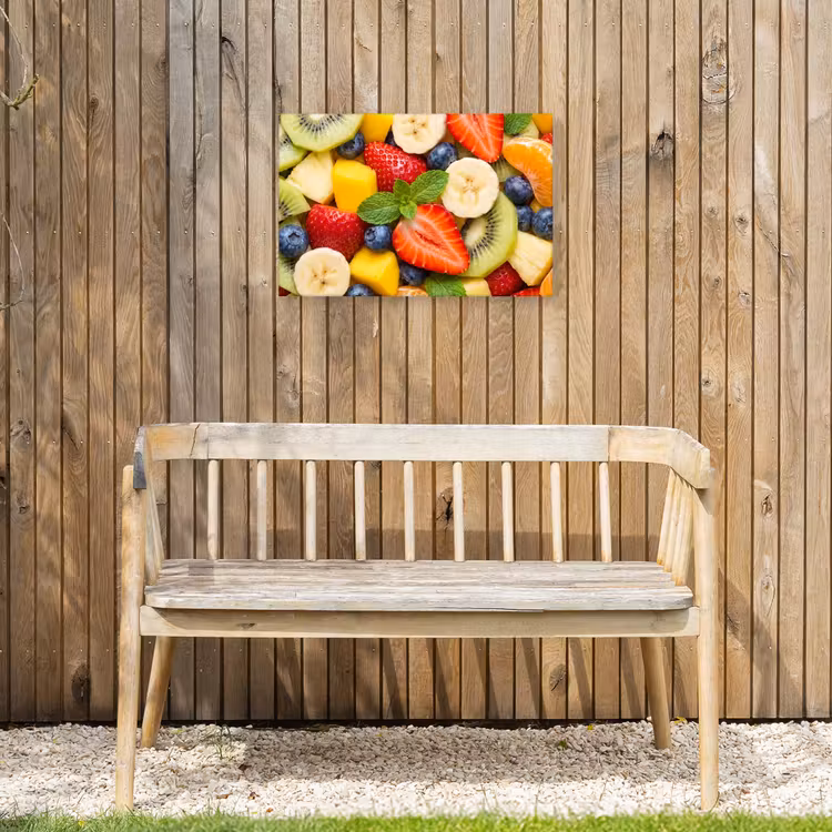 Fruit - Plakjes - Eten - Kleurrijk Tuinposter op houten frame 2 cm dik klein -sfeer4