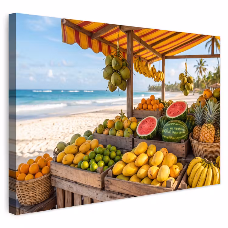 Buiten canvas - Fruit - Strand - Tropisch - Fruit - Strand - Tropisch Tuinposter op houten frame 2 cm dik klein