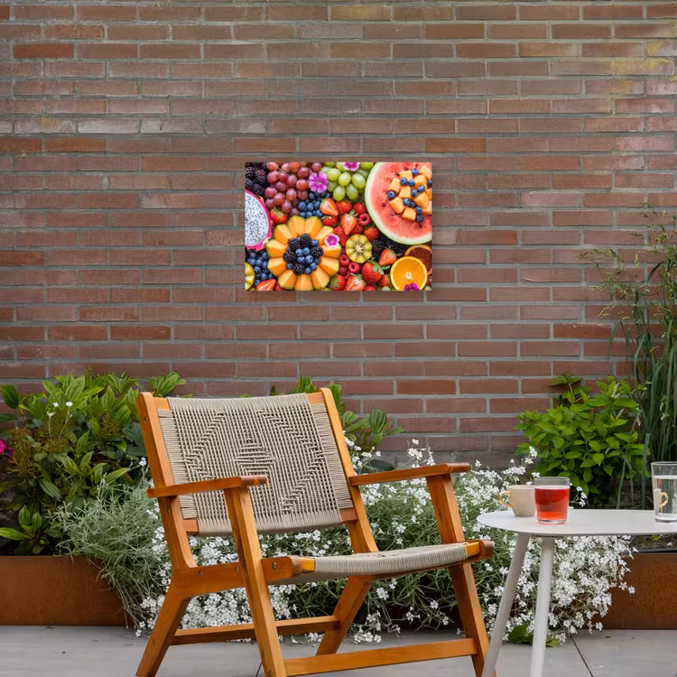 Fruit - Vers - Variatie - Eten - Kleurrijk Tuinposter op houten frame 2 cm dik klein -sfeer3