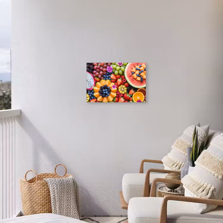 Fruit - Vers - Variatie - Eten - Kleurrijk Tuinposter op houten frame 2 cm dik klein -sfeer1