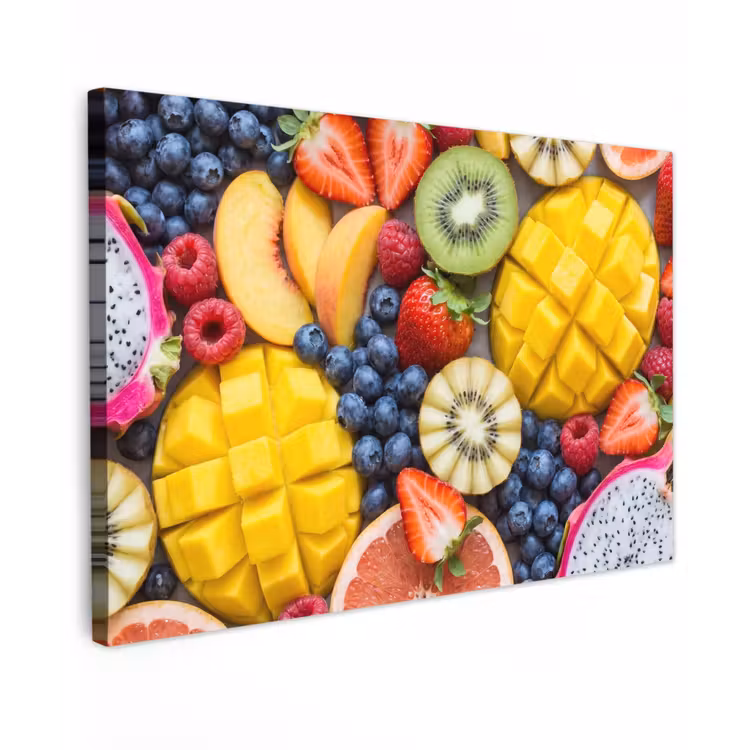 Fruit - Versneden - Kleurrijk - Eten - Gezond Tuinposter op houten frame 2 cm dik klein -3d