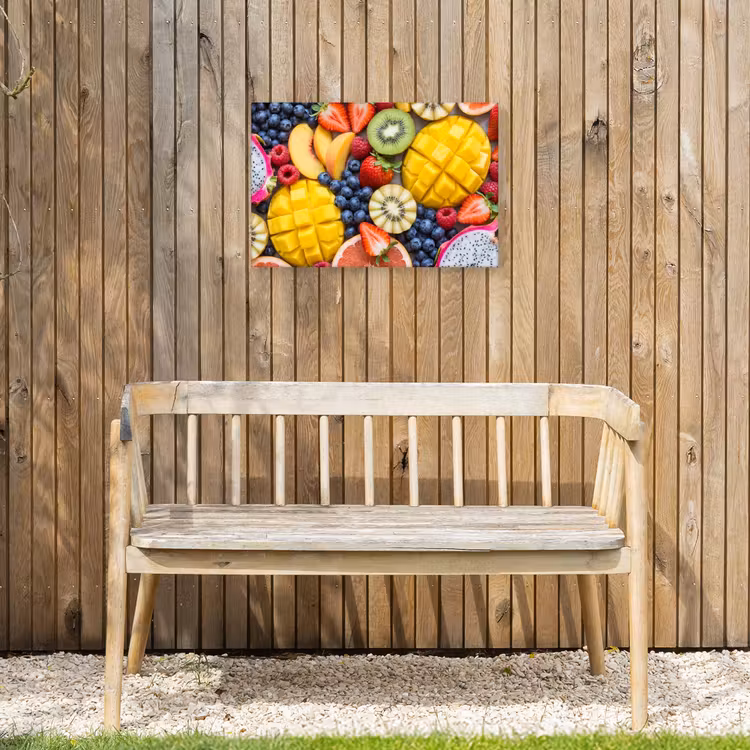 Fruit - Versneden - Kleurrijk - Eten - Gezond Tuinposter op houten frame 2 cm dik klein -sfeer4