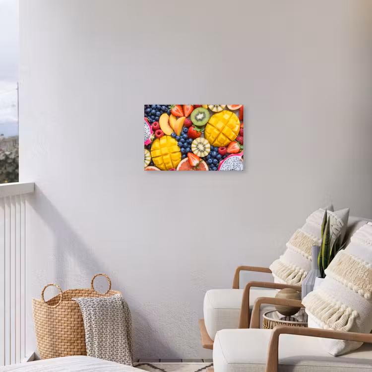 Fruit - Versneden - Kleurrijk - Eten - Gezond Tuinposter op houten frame 2 cm dik klein -sfeer1