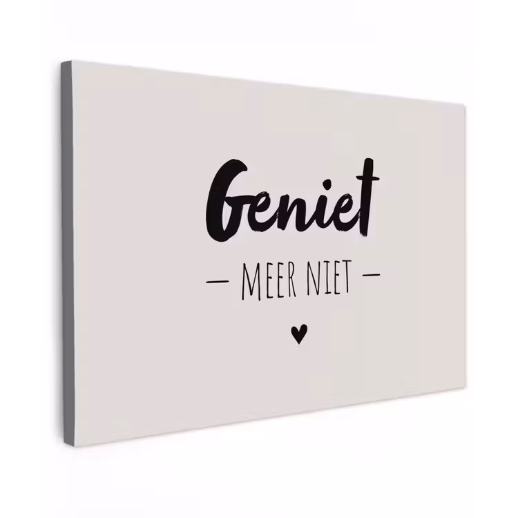 Geniet, meer niet - Quotes - Tekst - Genieten Tuinposter op houten frame 2 cm dik klein -3d