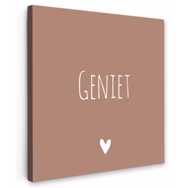 Geniet - Spreuken -Quotes Tuinposter op houten frame 2 cm dik middel -3d