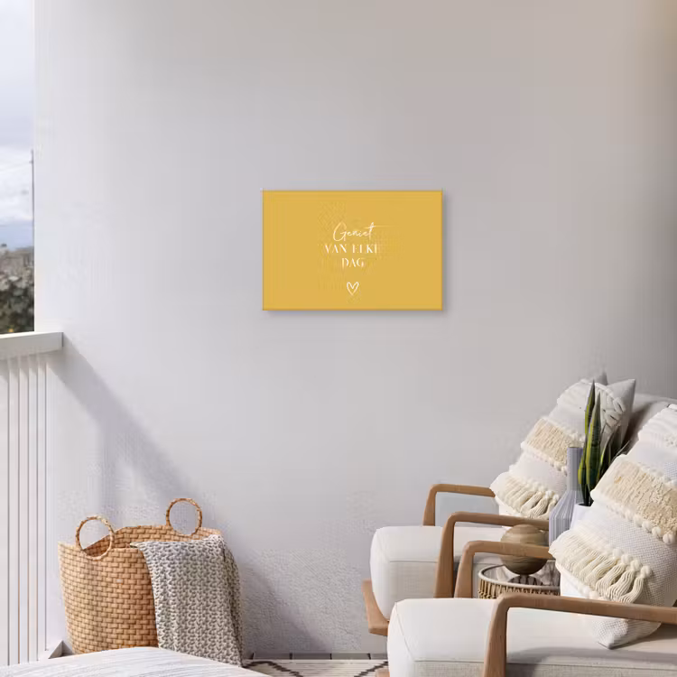 Geniet van elke dag Tuinposter op houten frame 2 cm dik klein -sfeer1
