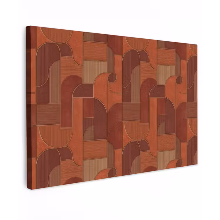 Geometrisch - Abstract - Textuur - Bruin Tuinposter op houten frame 2 cm dik klein 845 -3d