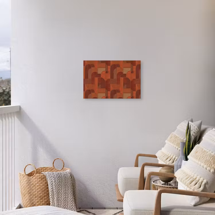 Geometrisch - Abstract - Textuur - Bruin Tuinposter op houten frame 2 cm dik klein 845 -sfeer1