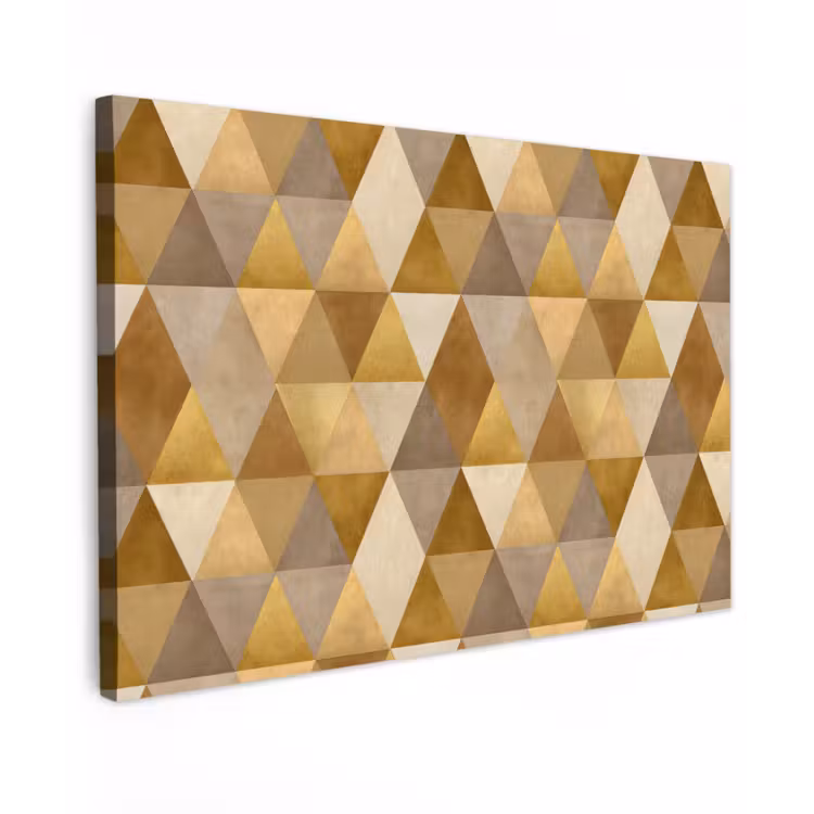 Geometrisch - Driehoek - Goud Tuinposter op houten frame 2 cm dik klein 845 -3d