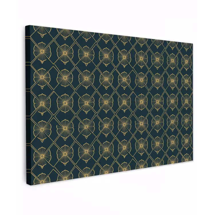 Geometrisch - Elegant - Groen Tuinposter op houten frame 2 cm dik klein 845 -3d