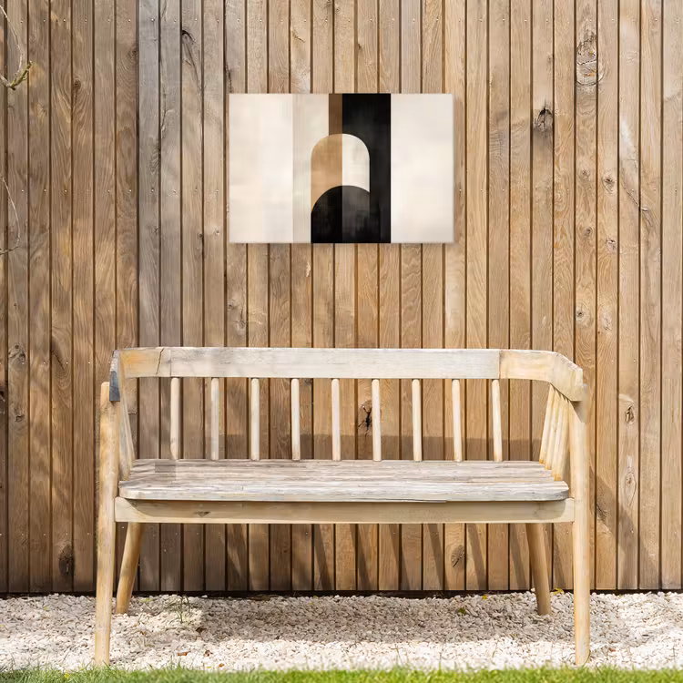 Geometrische - Vormen - Wit Tuinposter op houten frame 2 cm dik klein -sfeer4