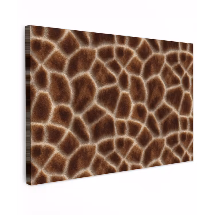 Giraf - Bruin - Vacht Tuinposter op houten frame 2 cm dik klein 845 -3d