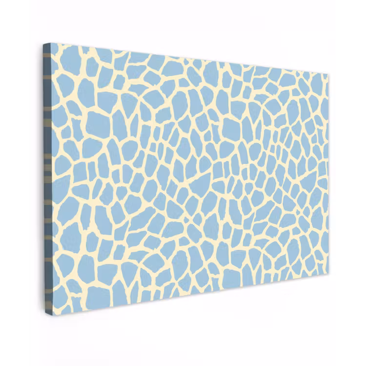 Giraf - Modern - Blauw Tuinposter op houten frame 2 cm dik klein 845 -3d