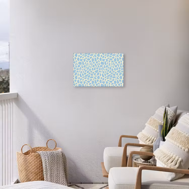 Giraf - Modern - Blauw Tuinposter op houten frame 2 cm dik klein 845 -sfeer1