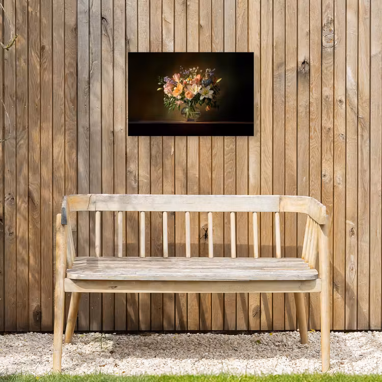 Glazen - Bloemen - Boeket - Kleuren Tuinposter op houten frame 2 cm dik klein -sfeer4