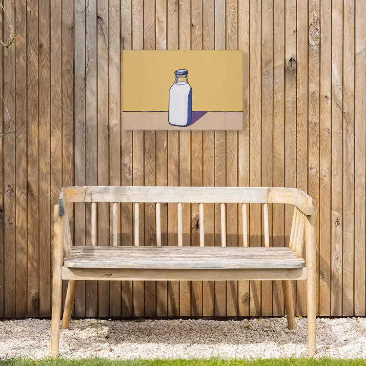 Glazen - Fles - Illustratie - Melk Tuinposter op houten frame 2 cm dik klein -sfeer4