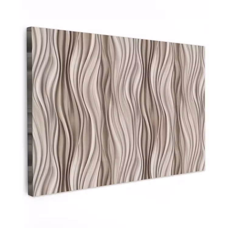 Golven - 3D - Crème Tuinposter op houten frame 2 cm dik klein 845 -3d