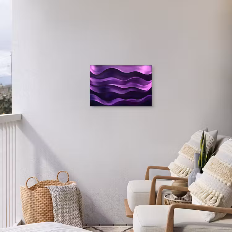 Golven - Abstract - Paars Tuinposter op houten frame 2 cm dik klein -sfeer1