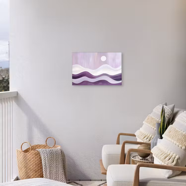 Golven - Heuvels - Abstract - Paars Tuinposter op houten frame 2 cm dik klein -sfeer1