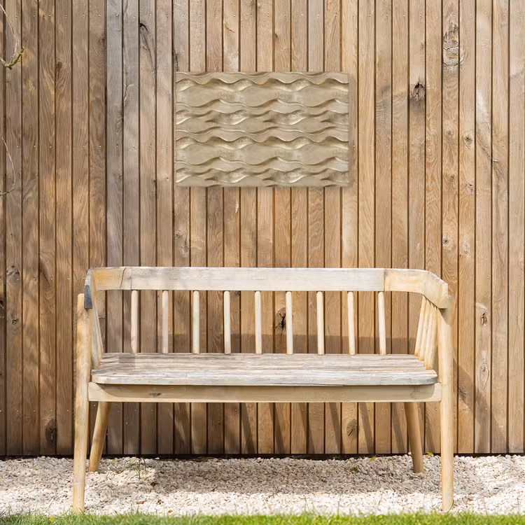 Golven - Patroon - Goud Tuinposter op houten frame 2 cm dik klein 845 -sfeer4