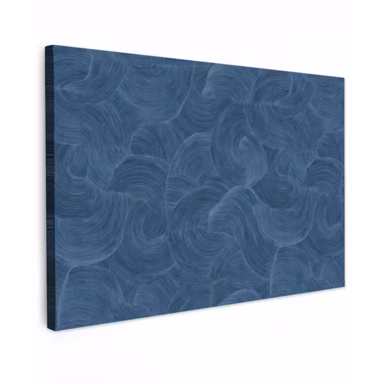 Golven - Textuur - Patroon - Blauw Tuinposter op houten frame 2 cm dik klein 845 -3d