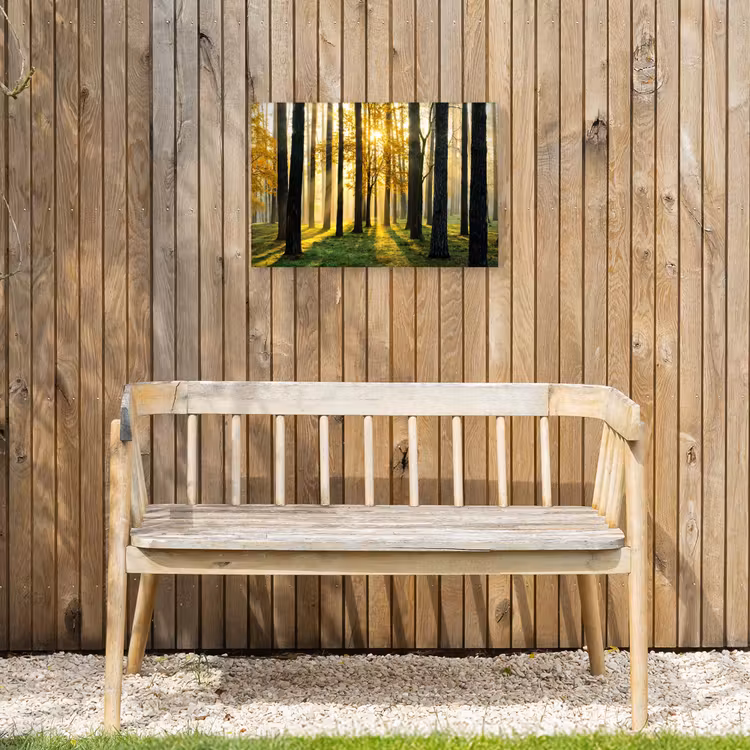 Gouden bos bij zonsopgang Tuinposter op houten frame 2 cm dik klein -sfeer4