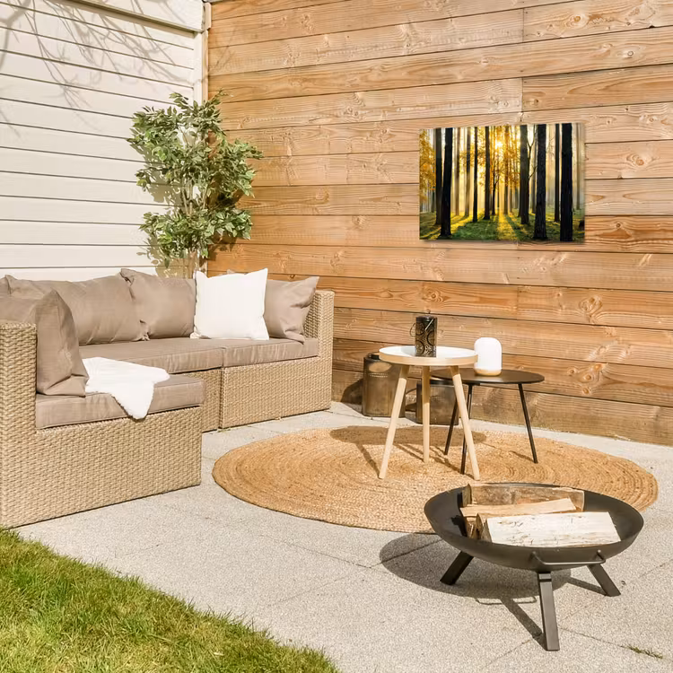 Gouden bos bij zonsopgang Tuinposter op houten frame 2 cm dik klein -sfeer2