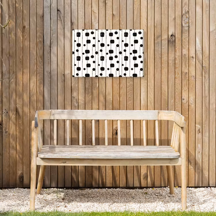 Grafisch - Modern - Zwart Tuinposter op houten frame 2 cm dik klein 845 -sfeer4