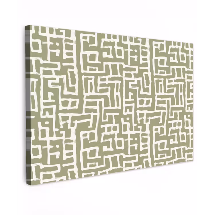 Grafisch - Patroon - Groen Tuinposter op houten frame 2 cm dik klein 845 -3d