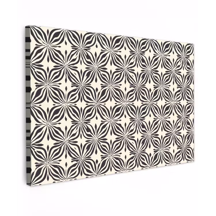 Grafisch - Patroon - Zwart Tuinposter op houten frame 2 cm dik klein 845 -3d
