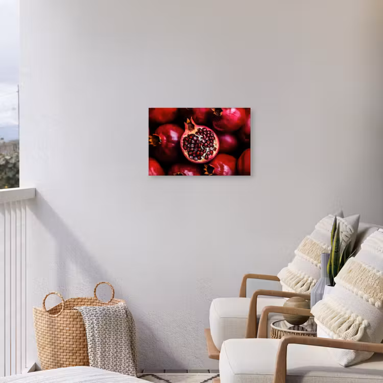 Granaatappel - Rood - Fruit Tuinposter op houten frame 2 cm dik klein -sfeer1