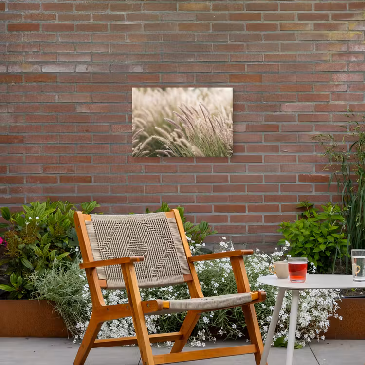 Gras - Close up - Groen Tuinposter op houten frame 2 cm dik klein -sfeer3