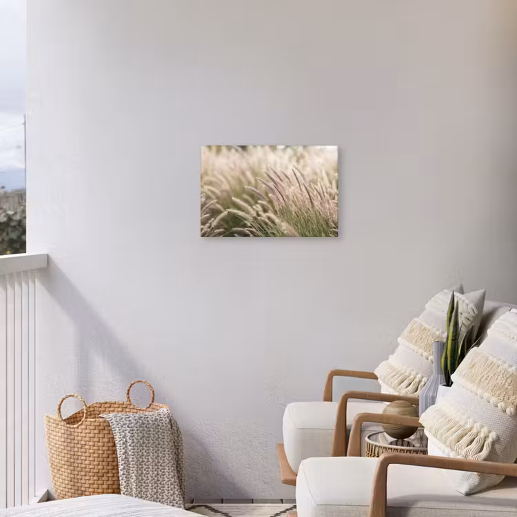 Gras - Close up - Groen Tuinposter op houten frame 2 cm dik klein -sfeer1