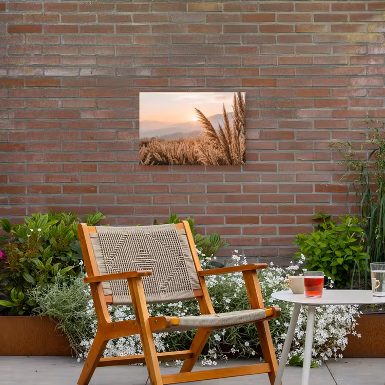 Gras - Veld - Zon - Natuur Tuinposter op houten frame 2 cm dik klein -sfeer3