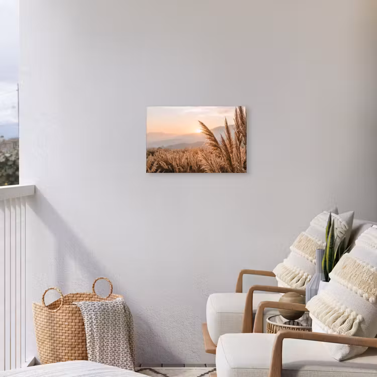 Gras - Veld - Zon - Natuur Tuinposter op houten frame 2 cm dik klein -sfeer1