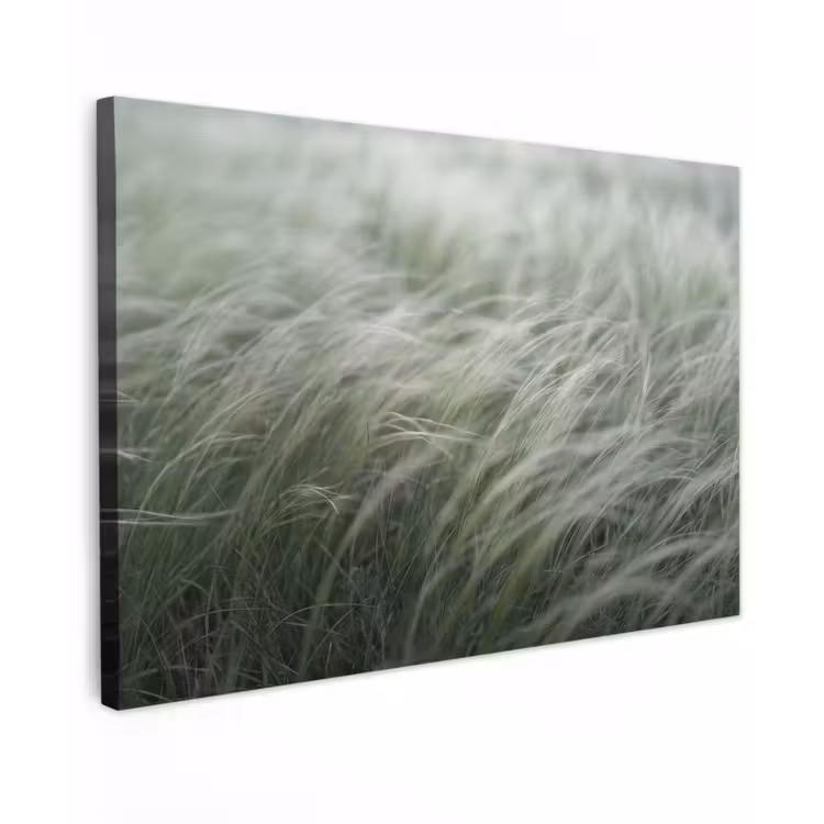 Gras - Wazig - Natuur - Groen - Zacht Tuinposter op houten frame 2 cm dik klein -3d